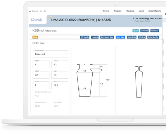 Rotor data screen